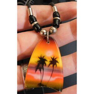 Vintage 90s Hawaiian Boogie Board Necklace